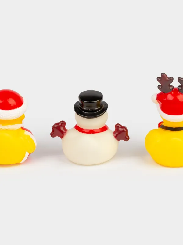 Игрушка для купания, 5 см, 3 шт, ПВХ, Утки в новогодних костюмах, Duck yellow, image-2