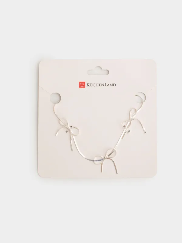 Цепочка, 40 см, металл, серебристая, Бантики, Jewelry, image-3