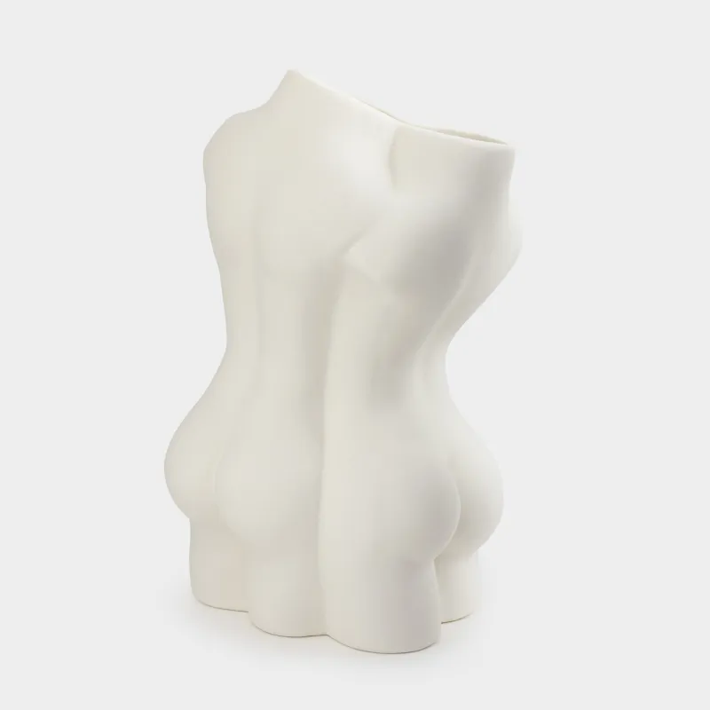 Гүл вазасы, 23 см, сәндік, фарфор P, ақ, екі, He&She, image-2