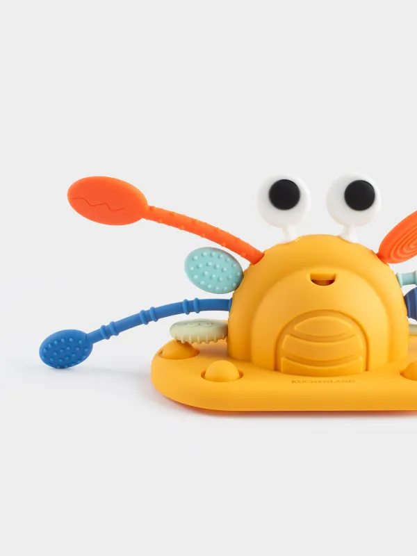 Дамытушы ойыншық, 22х11 см, силикон, қызғылт сары, Тартқыш-таңқы шаян, Kiddy, image-4