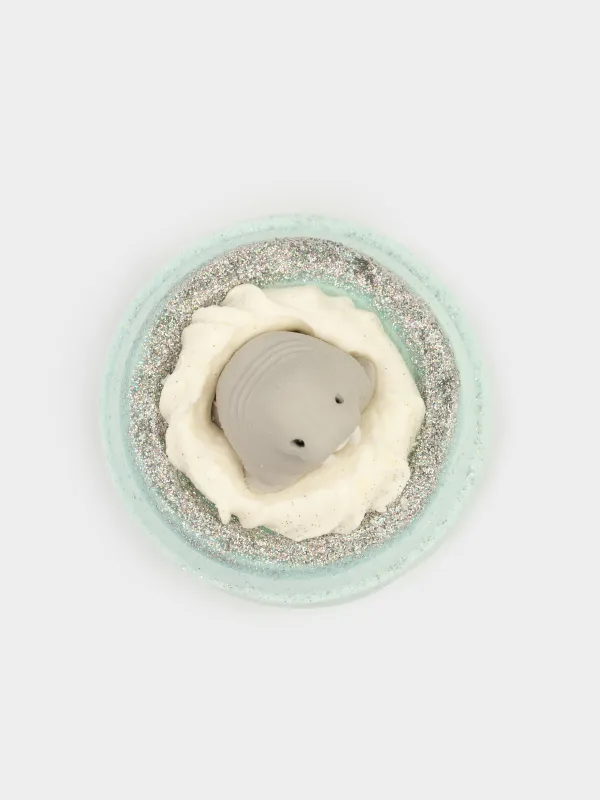 Бомбочка для ванны, 130 гр, с игрушкой, голубая, Маршмеллоу, Морж, Aquatic animals, image-3