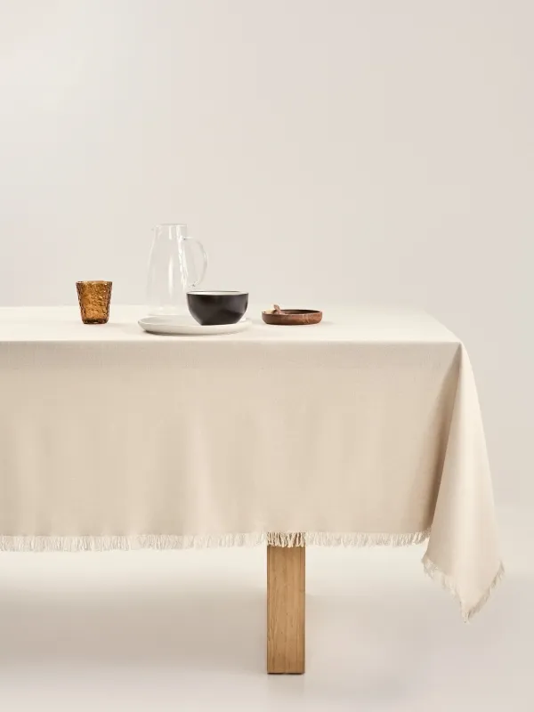 Дастархан, 160х160 см, шашағы бар, мақта, сарғылт-қоңыр, Framed, image-0