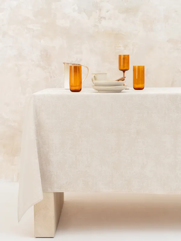 Скатерть, 160х160 см, полиэстер, бежевая, Jacquard, image-0