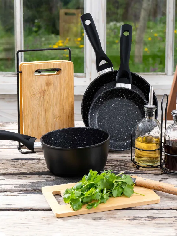 Кесу тақтасы,, 22х14 см, 4 дана, тұғырда, бамбук/болат, тікбұрышты, Bamboo, image-11