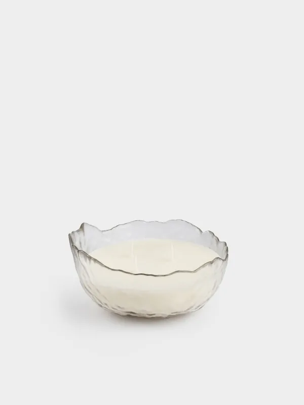 Свеча ароматическая, 13х6 см, три фитиля, в подсвечнике, стекло, Vanilla, Glacial color, image-0