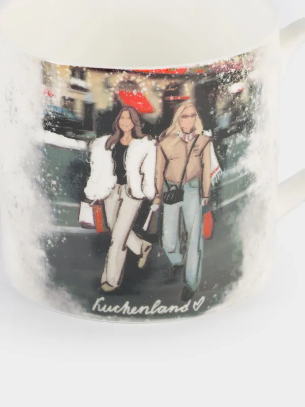 Кружка, 500 мл, Девушки с покупками, Christmas city, image-1