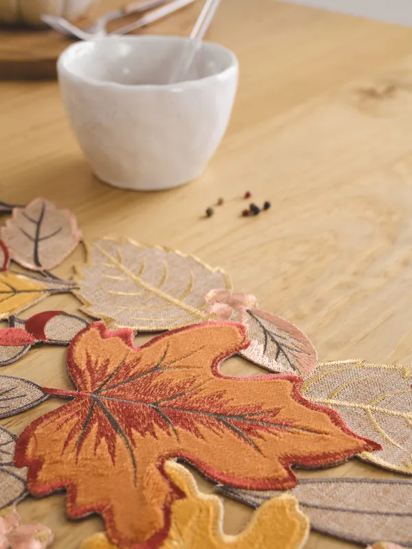 Үстел төсеніші, 20х160 см, полиэстер, сарғылт-қоңыр, Autumn leaves, Autumn leave, image-5