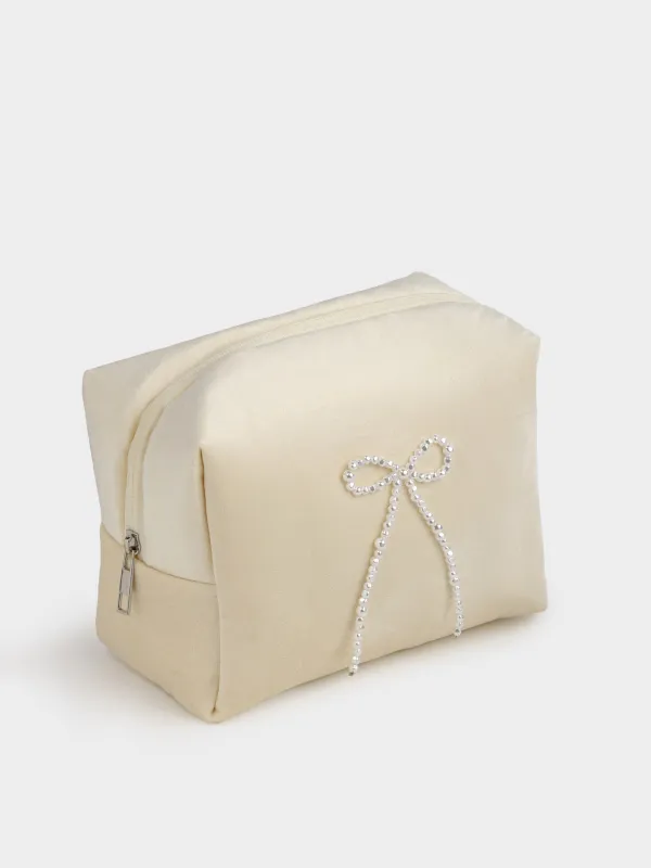 Косметичка, 20x15 см, Жемчужный бантик, Beauty bow, image-1