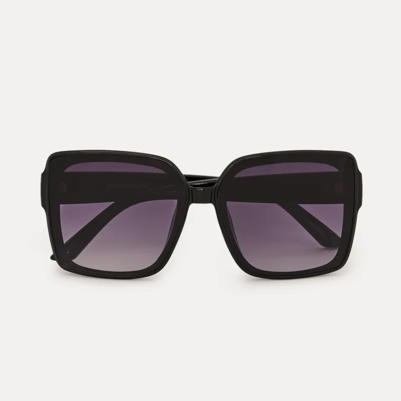 Күннен қорғайтын көзілдірік, көзілдірік қорабы бар, пластик, шаршы, қара, Nifty