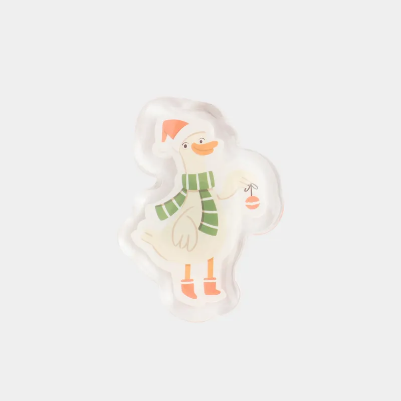 Наклейка, 6х8 см, с подсветкой, многоразовая, термопластик, Гусь, Christmas decal