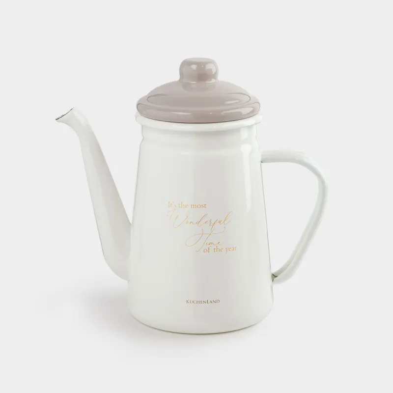 Шайнек, 1 л, эмальданған металл, сүт түстес, Wonderful Time, Autumn eamel