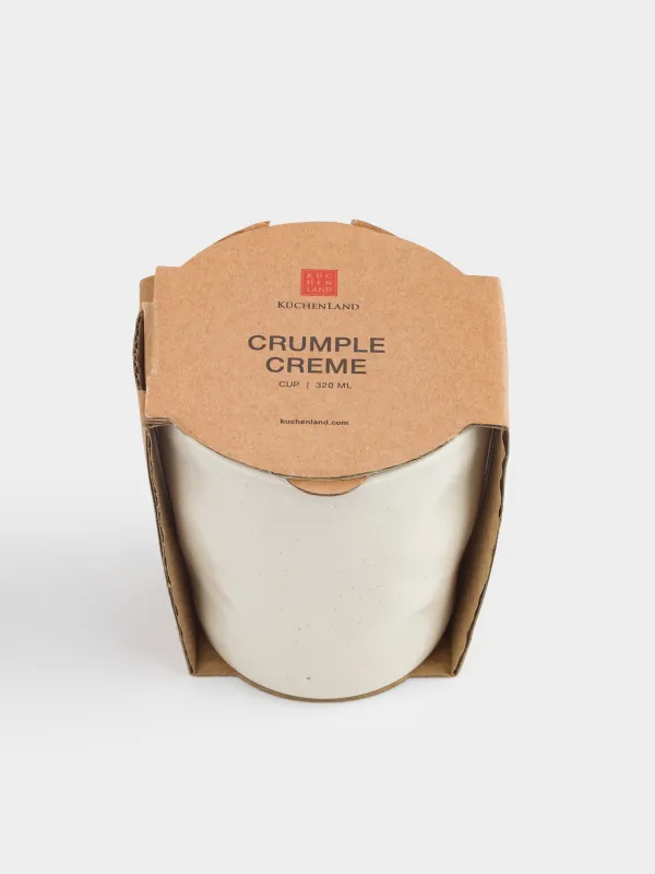 Стақан, 10 см, 300 мл, керамика, сүт түстес, Мыжылған әсер, Crumple creme, image-5