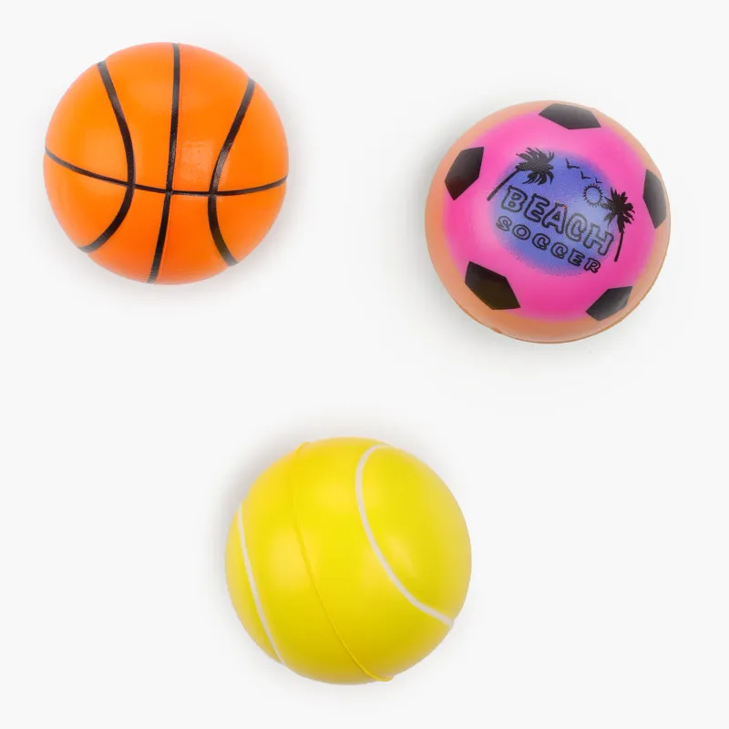 Мяч, 6 см, 3 шт, в сетке, полиуретан, цветной, Футбол/Баскетбол/Теннис, Game, image-2