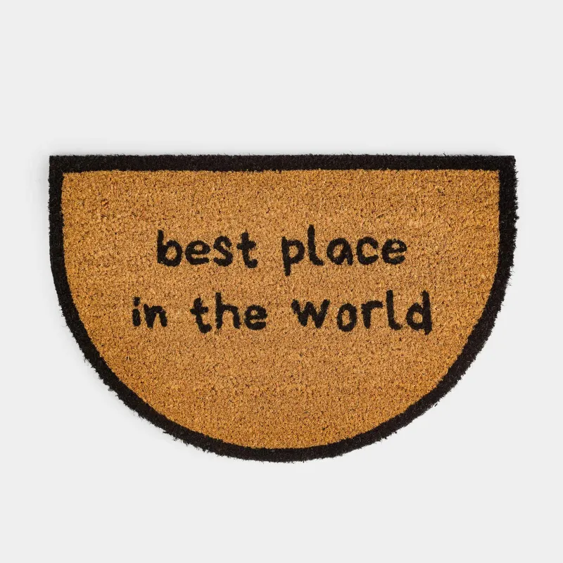 Кілемше, 40x60 см, кокос/ПВХ, жартылай шеңберлі, қоңыр, Best place, Home deco