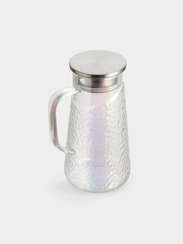 Құмыра, 1,2 л, сүзгі қақпағы, пайдаланылған шыны/болат, меруерт, Ripply polar, image-3