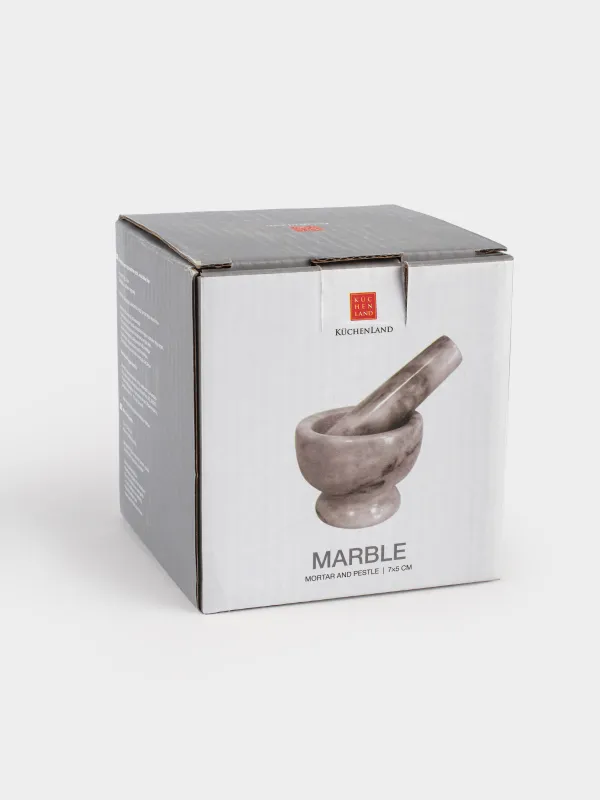 Дәмдеуіш ерітіндісі, 8 см, пестильмен, мәрмәр, сұр, Marble, image-5