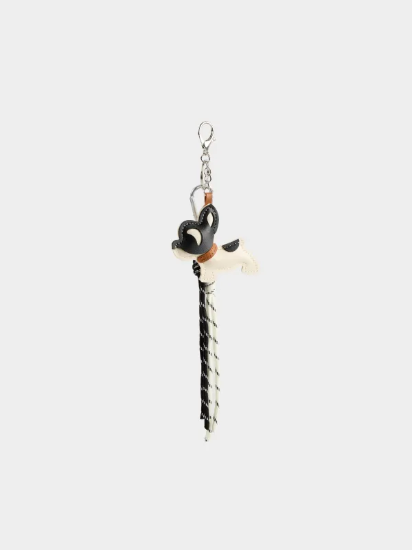 Брелок, 28 см, полиуретан/металл, бело-черный, Собачка, Keychain toy, image-0
