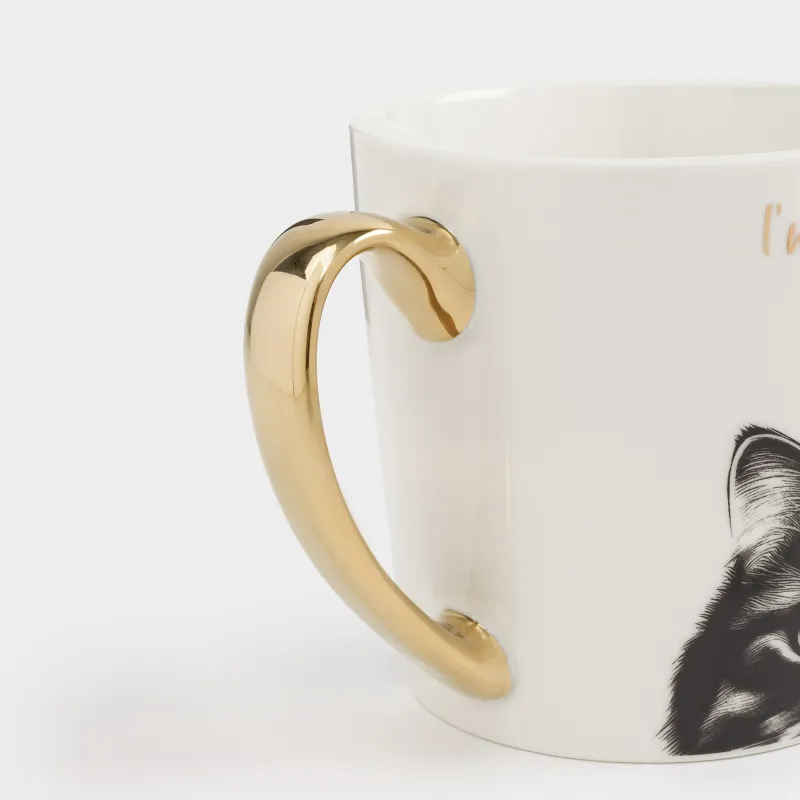 Саптыаяқ, 500 мл, фарфор N, ақ-алтын, Мысық, Cat, image-2