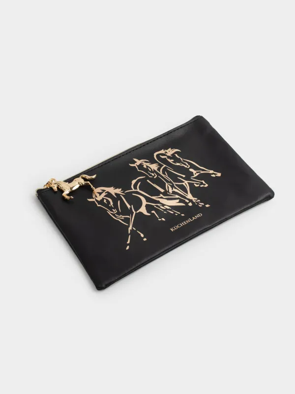 Қаламсауыт , 20х12 см, аспасы бар, полиуретан, қара, Жылқылар, Stationery horse, image-2