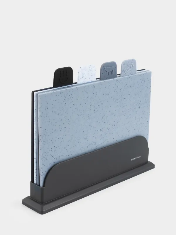 Кесу тақтасы, 28х19 см, 4 дана, стендте, пластмассада, дақтарда, сұр қоспада, Speck, image-0