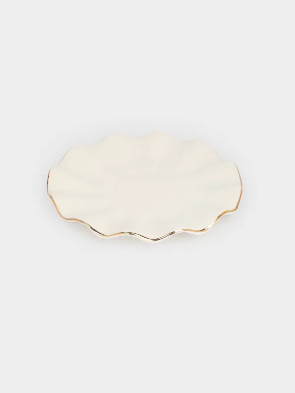 Пара чайная, 350 мл, Волнистый край, Crumple gold, image-3