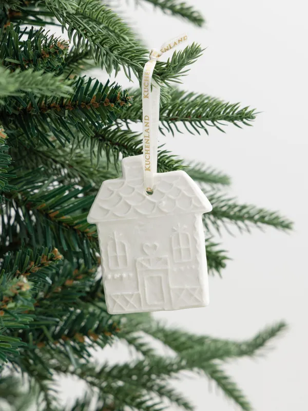 Игрушка елочная, 8 см, фарфор P, белая, Дом, Figure christmas, image-2