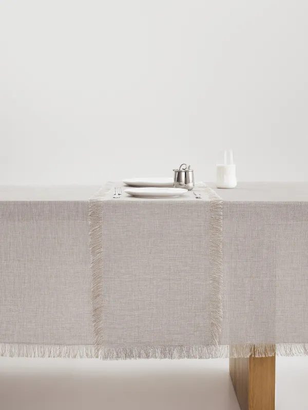 Үстел төсеніші, 40х160 см, шашағы бар, полиэстер, сұр меланж, Beverin, image-1