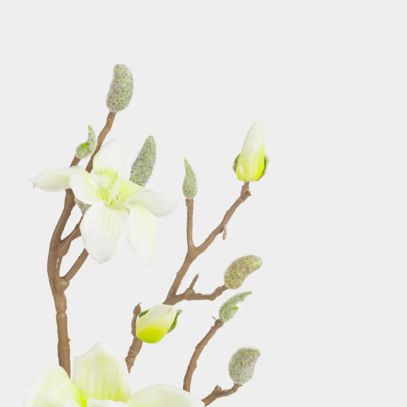 Ветка декоративная, 87 см, пластик/металл, Зеленая магнолия, Magnolia, image-3