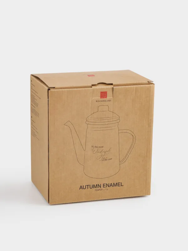 Шайнек, 1 л, эмальданған металл, сүт түстес, Wonderful Time, Autumn eamel, image-7