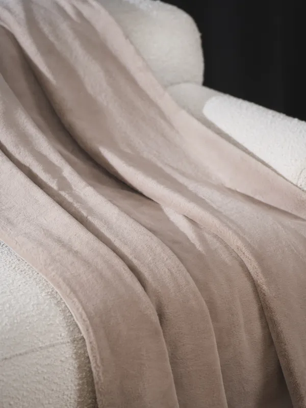 Көрпе, 130х170 см, екі жақты, жасанды үлбір/фланель, құмды, Flannel, image-1