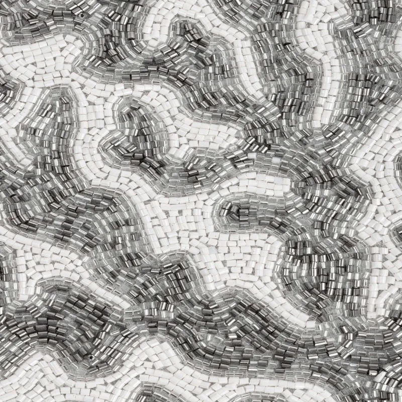 Салфетка под приборы, 36х44 см, бисер, фигурная, белая, Коралл, Art beads, image-3