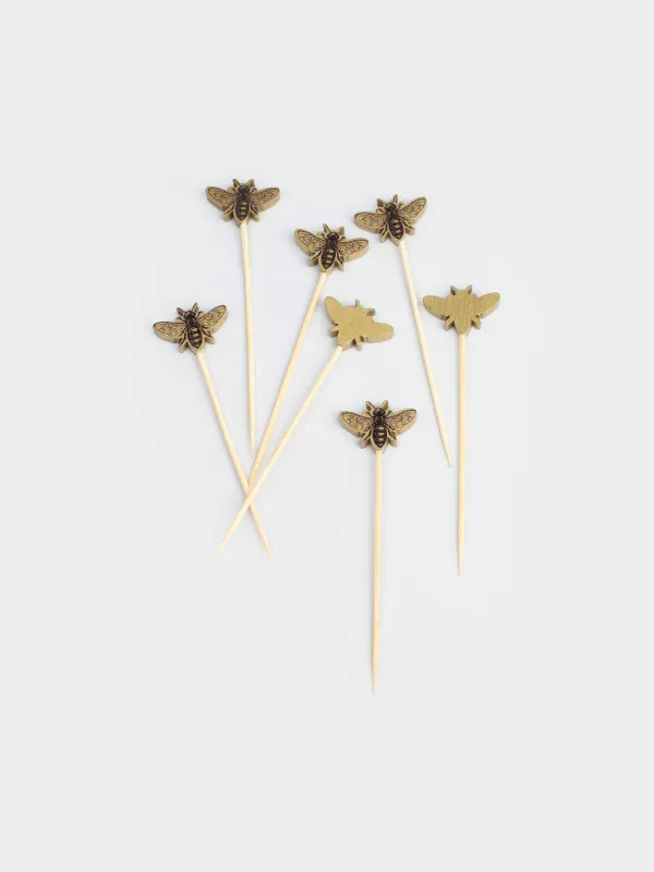 Канапе шашлык, 9 см, 20 дана, бамбук, алтын, ара, бал, image-1