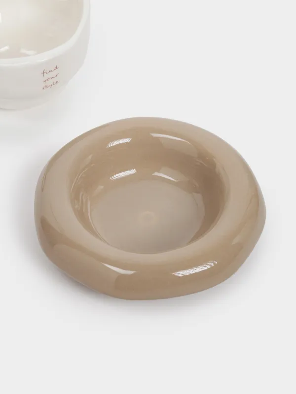 Пара чайная, 1 перс, 2 пр, 290 мл, керамика D, молочно-серая, в крапинку, Find your style, Delicia, image-4