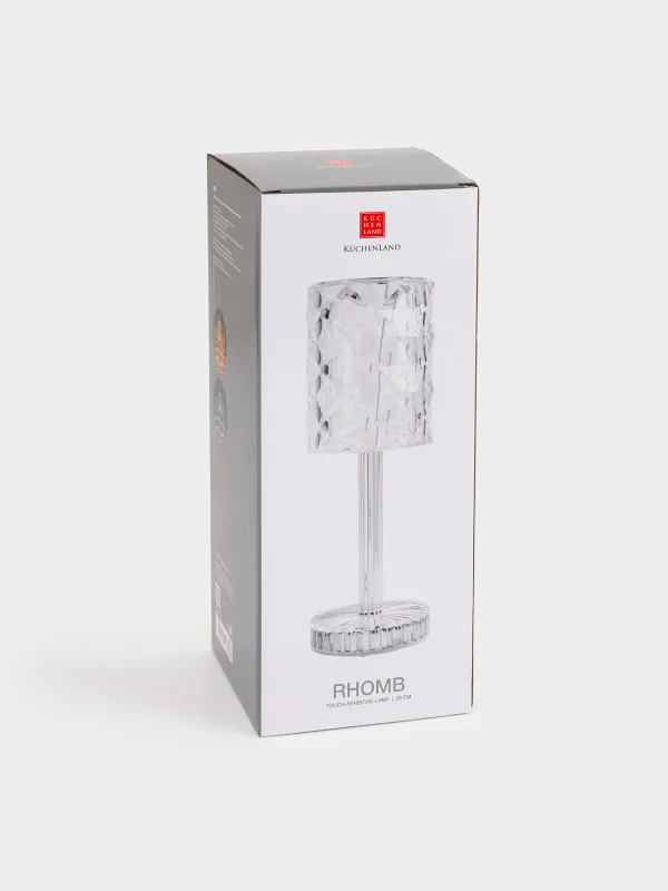 Сенсорлық шам, 26 см, сымсыз, аяқты, пластик / болат, Ромб, Rhombus, image-8