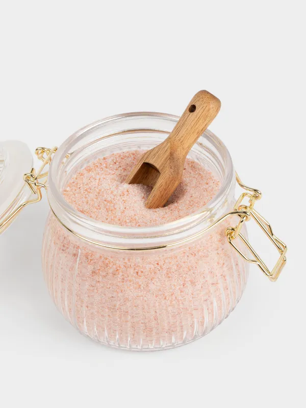 Дәмдеуіштерге арналған ыдыс, 12 см, толтырғышы бар, қасығы бар, шыны Р/ағаш, Қызғылт тұз, Seasoning, image-2