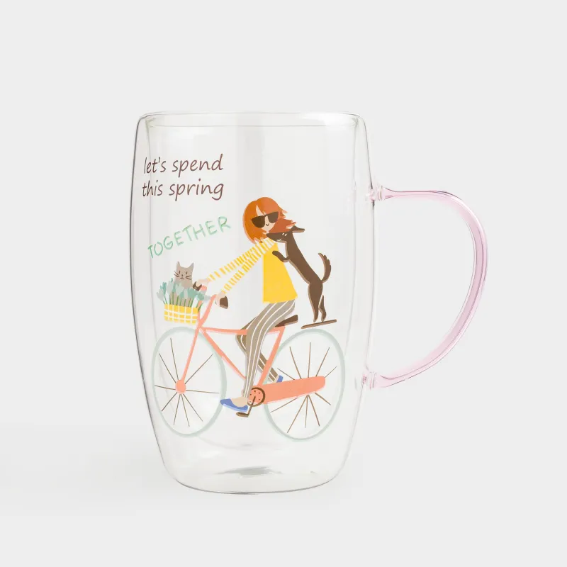 Саптыаяқ, 440 мл, 2 дана, шыны Б, қызғылт, Spring together, Air decor, image-1