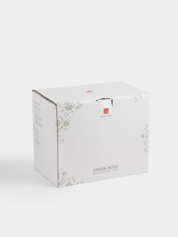 Сервиз обеденный, 6 перс, 18 пр, фарфор P, белый, Зеленые розы, Green rose, image-7