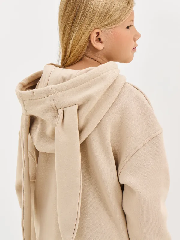 Балаларға арналған худи, өлшемі 116 см, қыздарға арналған, мақта/полиэстер, сарғылт-қоңыр, Құлақ, Abia, image-5