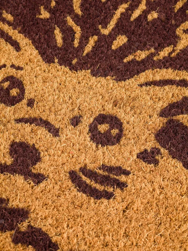 Коврик придверный, 45х60 см, кокос/ПВХ, фигурный, коричневый, Еж, Forest animals, image-3