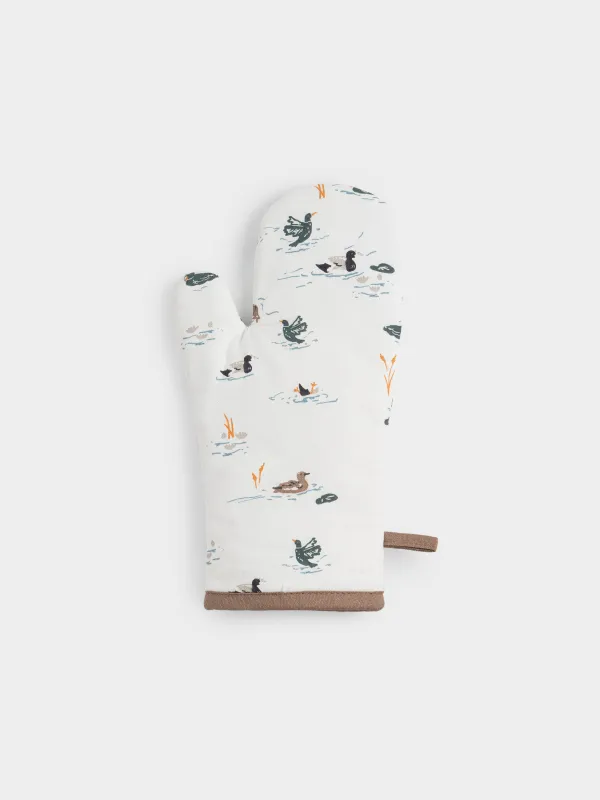 Прихватка-варежка, молочная, Ducks in pond, image-0