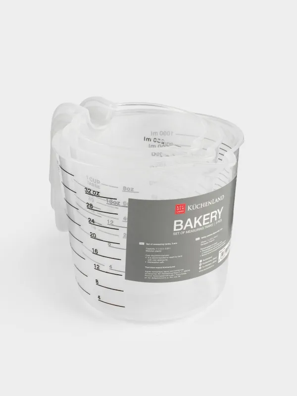Өлшеу ыдыстарының жиынтығы, 3 дана пластик, Bakery, image-7