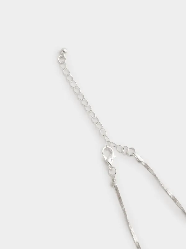 Цепочка, 40 см, металл, серебристая, Бантики, Jewelry, image-2