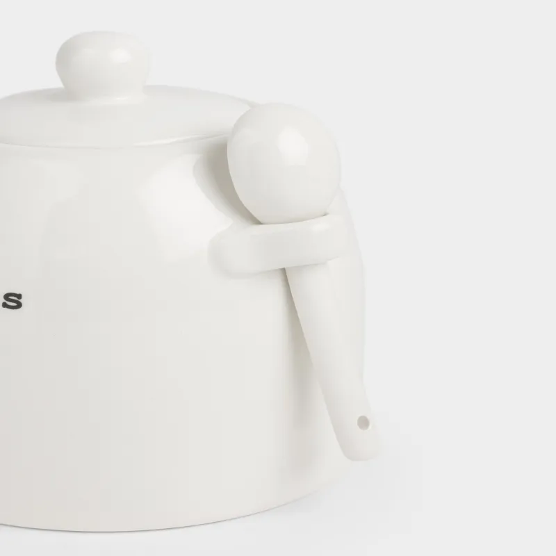 Емкость для хранения, 12х14 см, 800 мл, с ложкой, керамика D, молочная, Sweets, Milk kitchen, image-2