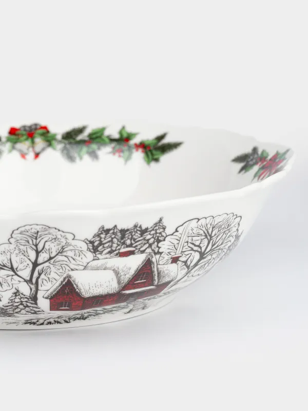 Салат ыдысы, 23х6 см, 1,2 л, фарфор N, ақ, Ормандағы үй,  Forest house, image-2