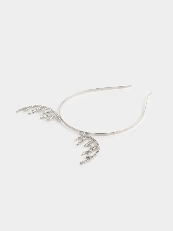 Карнавал тоғыншағы, 19х15 см, балаларға арналған, металл/страздар, күміс, Бұғы мүйізі, Sparkly deer, image-3