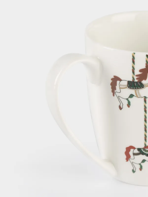 Саптыаяқ, 320 мл, фарфор N, ақ, Айналма әткеншекдегі аттар, Horse carousel, image-4