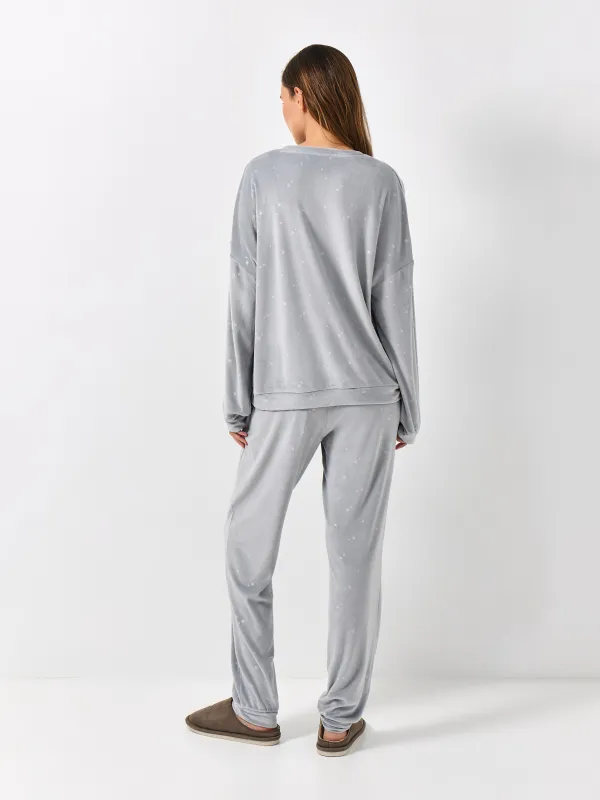 Әйелдер киім жиынтығы, үйге арналған, өлшемі S, шалбары бар, полиэстер/эластан, көгілдір, Жұлдыздар, Linna, image-7