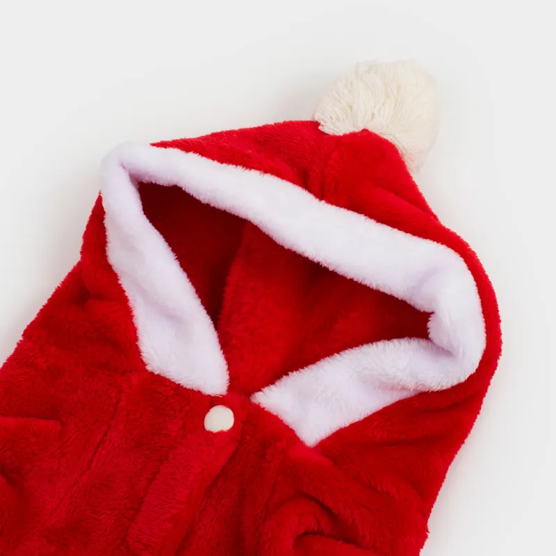 Жануарларға арналған костюм, 40 см, өлшемі L/XL, карнавал, полиэстер, қызыл, Санта, Christmas pet, image-1