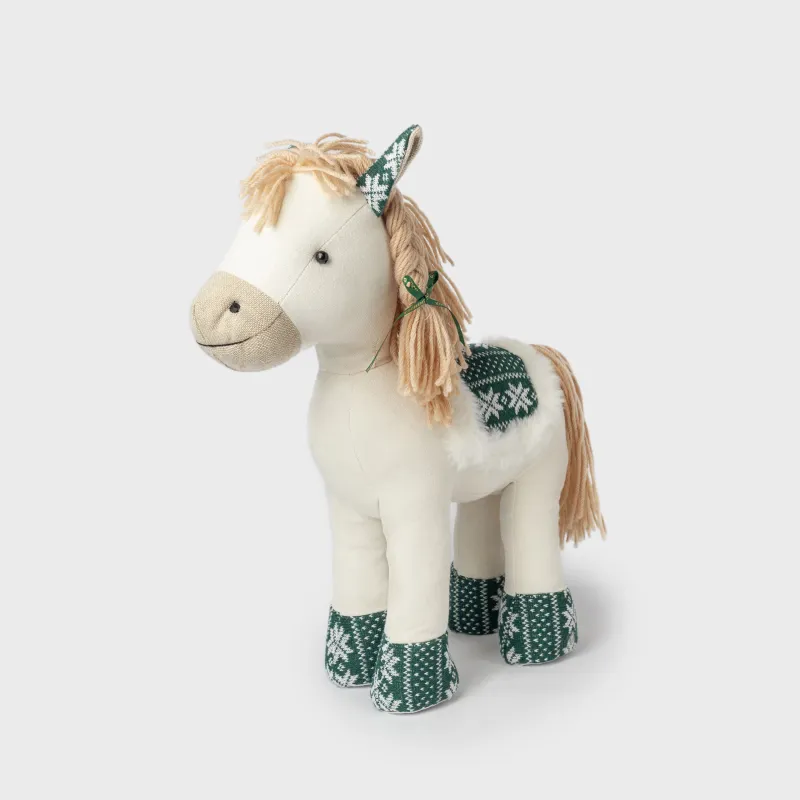 Ойыншық, 35 см, жұмсақ, қозғалмалы аяқтары бар, полиэстер, сарғылт-қоңыр-жасыл, Жылқы, Horse toy