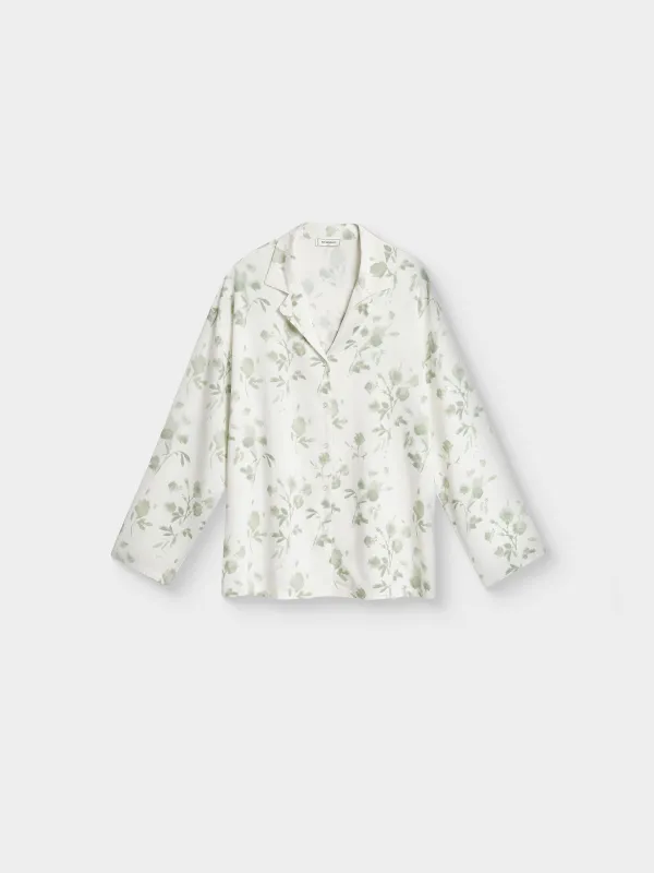 Әйелдер жейдесі, үйге арналған, өлшемі S, ұзын жеңді, вискоза К, жасыл, Гүлдер, Hanlona, image-4